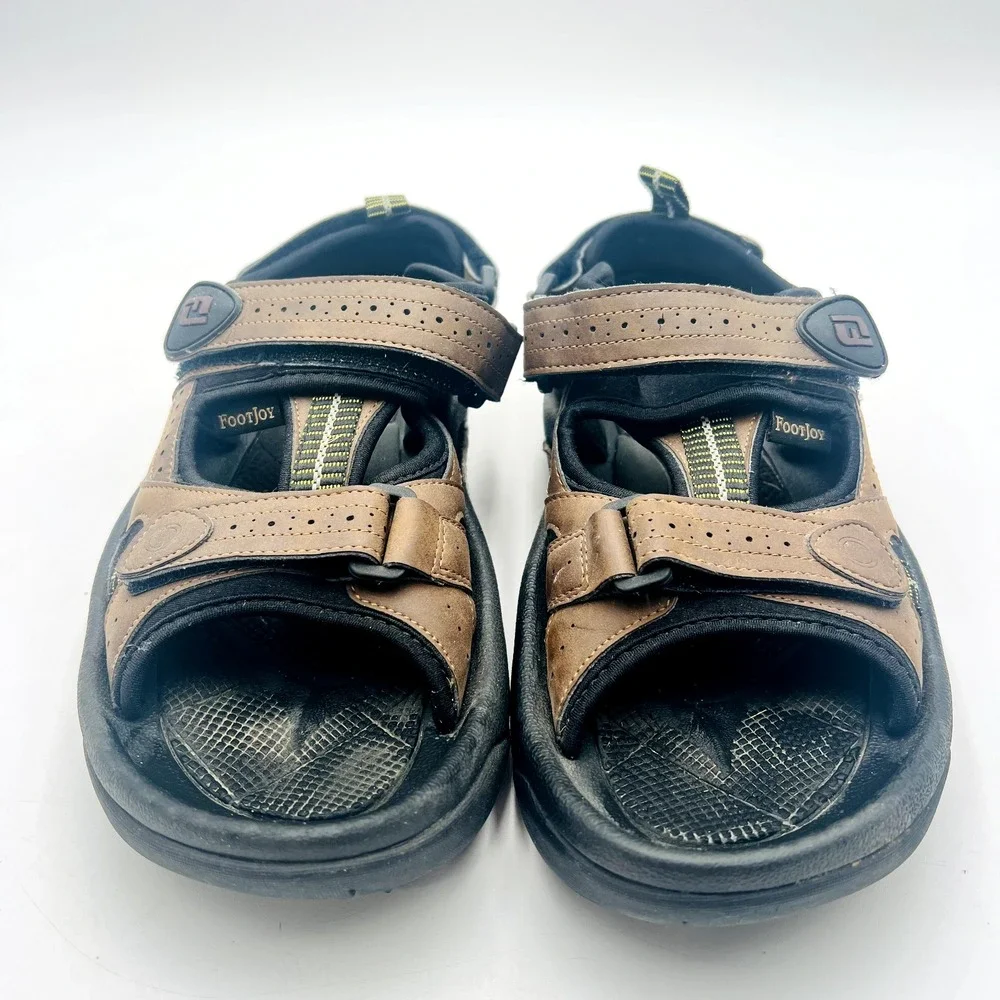 Footjoy Size 8M Leather Golf Spikes Sandals Adjustable Strap Open Toe Mens 45607